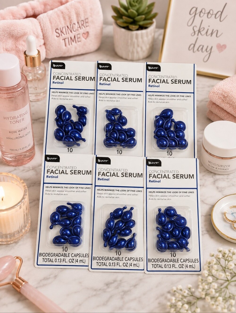 🌱B.PURE CONCENTRATED RETINOL FACIAL SERUM CAPSULES 6-PACK